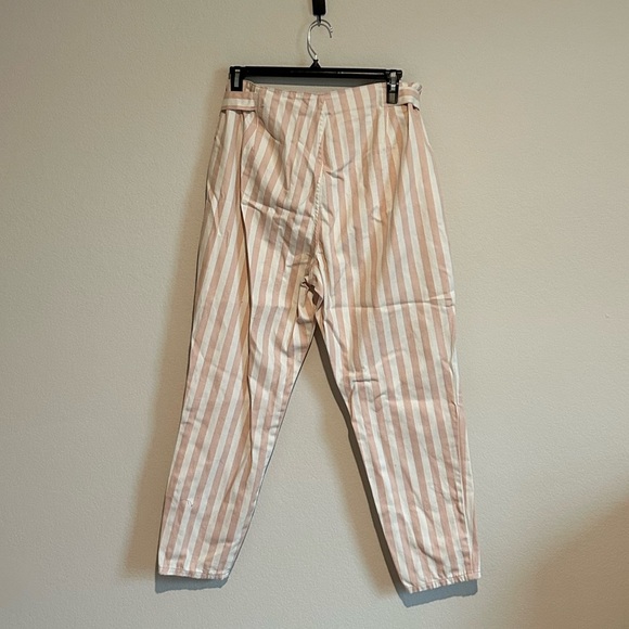 Forever 21 Light Pink & White Vertical Stripe Jeans - Size 14 - Picture 5 of 6